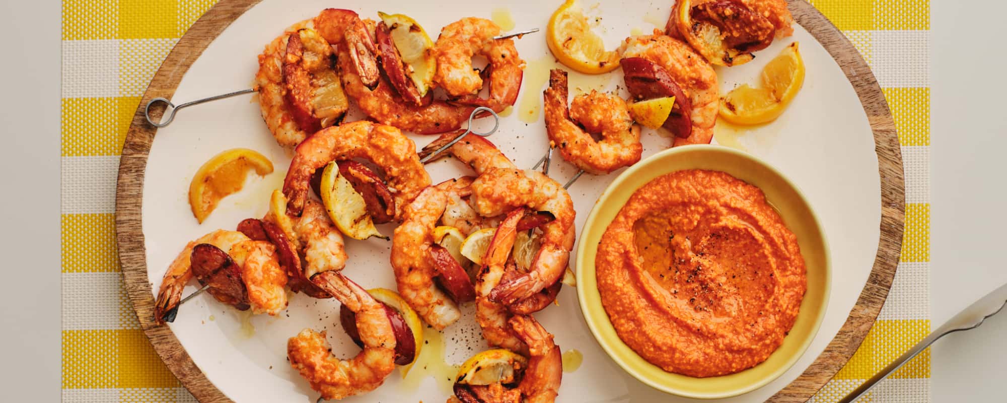 Gambas con salsa Romesco 2
